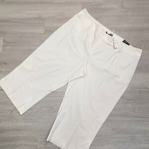 Lane Bryant White Cropped Pants Size 28 Womens Wide Leg Crop Leggings NWT